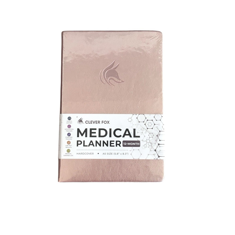 Clever Fox Medical Planner Wellness Journal Health Diary Rose Gold 12 Month